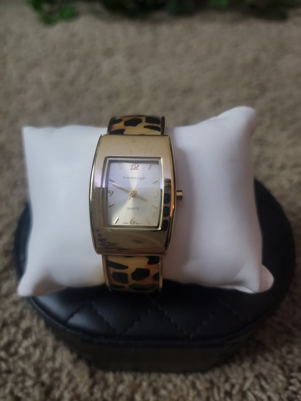 Vernier Gold-Tone Leopard Print Women’s Watch